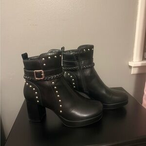 Black Studded Ankle Boots